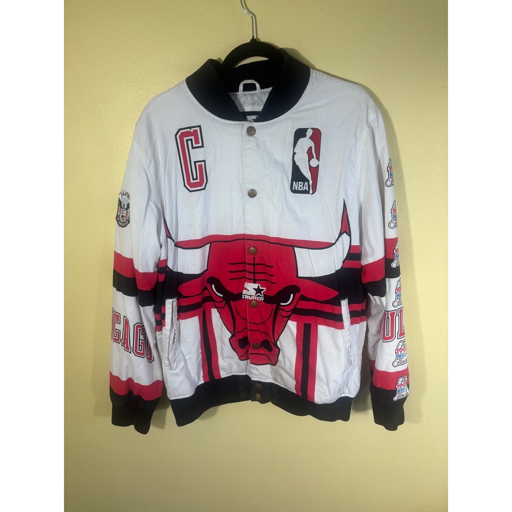 Starter Black Label Chicago Bulls World Champions NBA Varsity Jacket‎ Mens Large